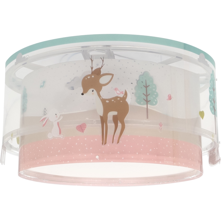 Dalber 61276 - Детска плафониера LOVING DEER 2xE27/15W/230V