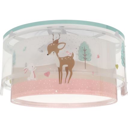 Dalber 61276 - Детска плафониера LOVING DEER 2xE27/15W/230V