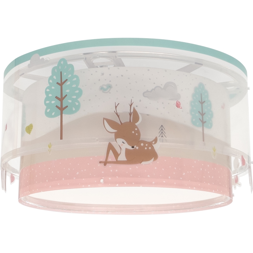 Dalber 61276 - Детска плафониера LOVING DEER 2xE27/15W/230V