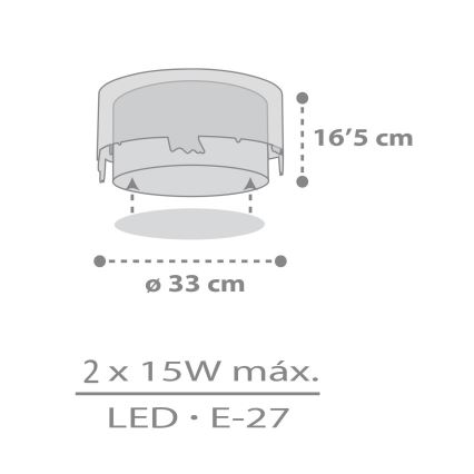 Dalber 61276 - Детска плафониера LOVING DEER 2xE27/15W/230V