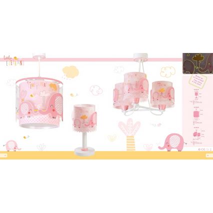 Dalber 61332S - Детски полилей LITTLE ELEPHANT 1xE27 / 60W / 230V