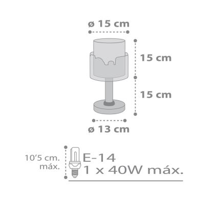 Dalber 61681 - Детска лампа BABY TRAVEL 1xE14 / 40W / 230V