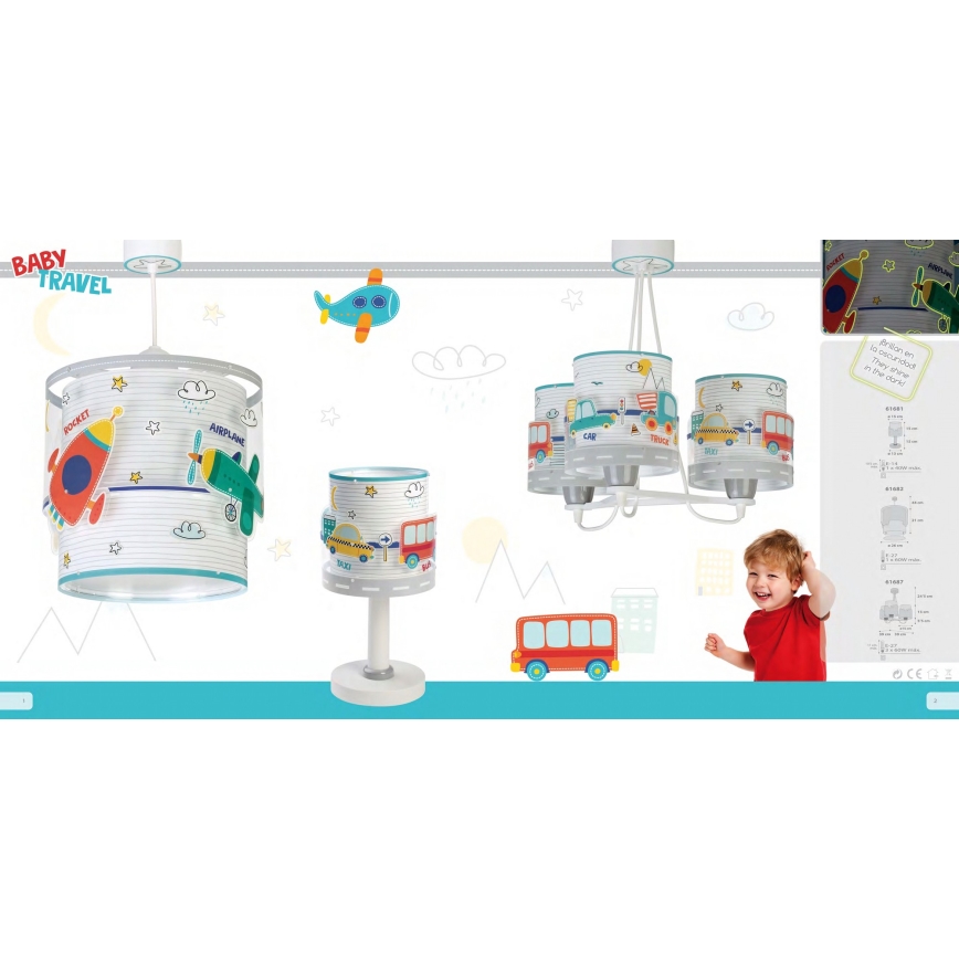 Dalber 61687 - Детски полилей BABY TRAVEL 3xE27 / 60W / 230V