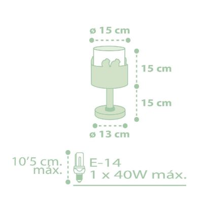 Dalber 61711H - Детска лампа SWEET LOVE 1xE14/40W/230V зелена