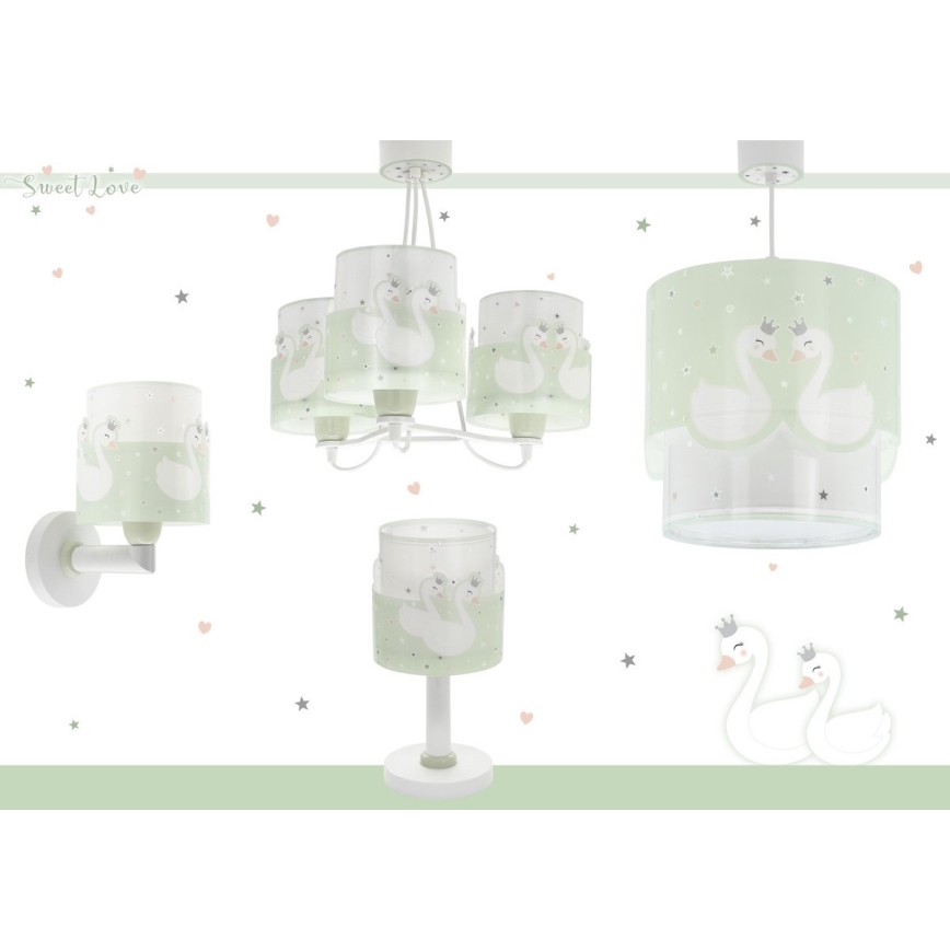Dalber 61719H - Детски аплик SWEET LOVE 1xE27/60W/230V зелен