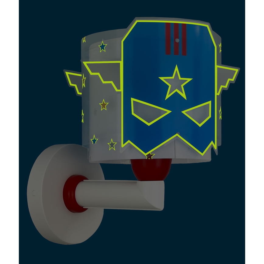 Dalber 61819 - Детско стенно осветително тяло BLUE HERO 1xE27/15W/230V