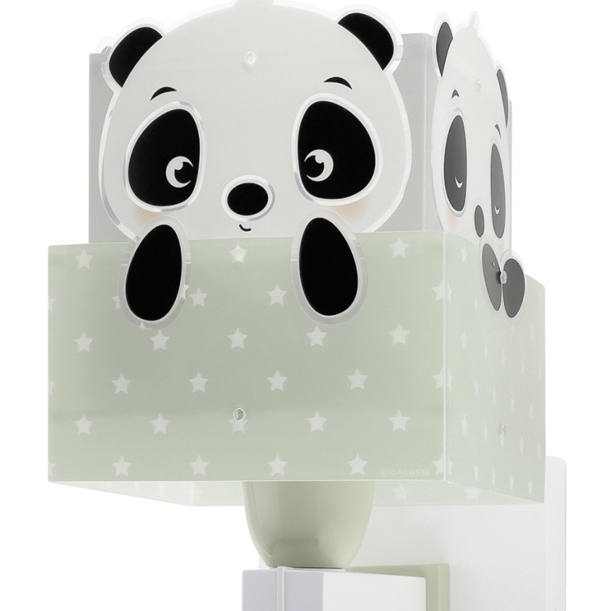 Dalber 63169H - Детски аплик PANDA 1xE27/60W/230V зелен