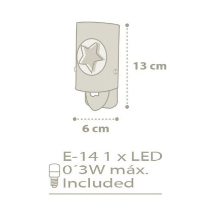 Dalber 63223L - LED лампа за контакт SWEET 1xE14/0,3W/230V