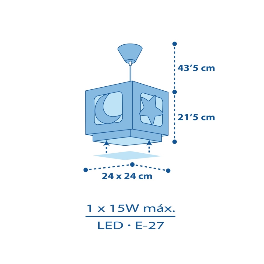 Dalber 63232T - Детски полилей MOON LIGHT 1xE27/60W/230V