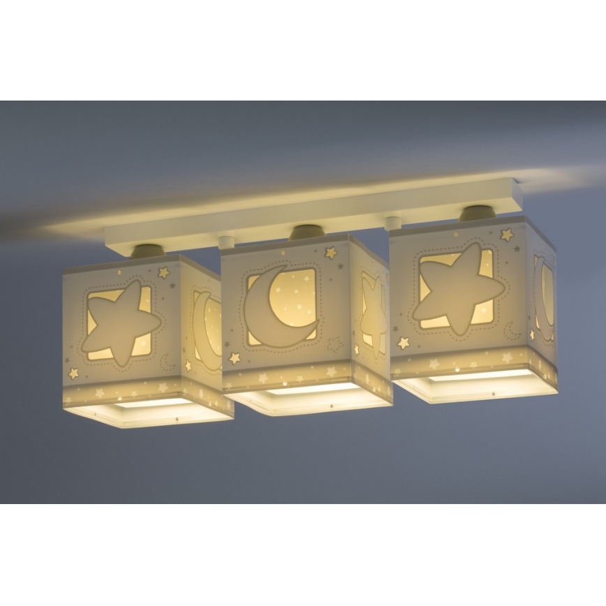 Dalber 63233NE - Детска лампа за таван MOONLIGHT 3xE27/60W/230V