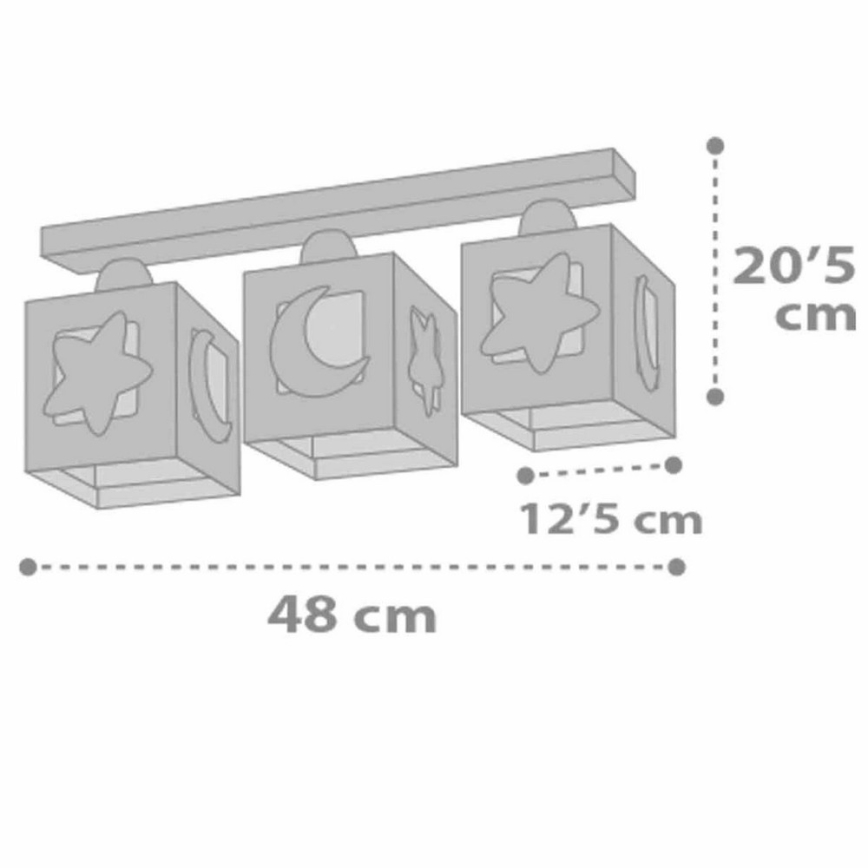 Dalber 63233NE - Детска лампа за таван MOONLIGHT 3xE27/60W/230V