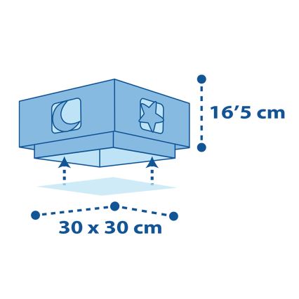 Dalber 63236T - Детска лампа MOONLIGHT 2xE27/60W/230V синя