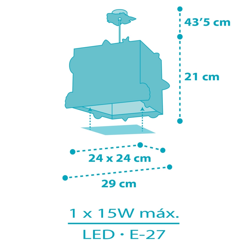Dalber 63352 - Детски полилей ROCKET 1xE27/15W/230V