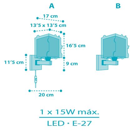 Dalber 63359 - Детски аплик ROCKET 1xE27/15W/230V