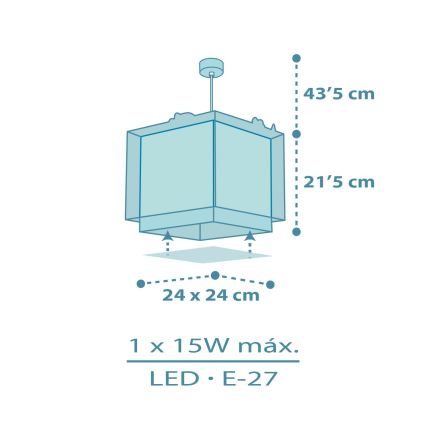 Dalber 63452 - Детски полилей BABY DINOS 1xE27/15W/230V пъстроцветен