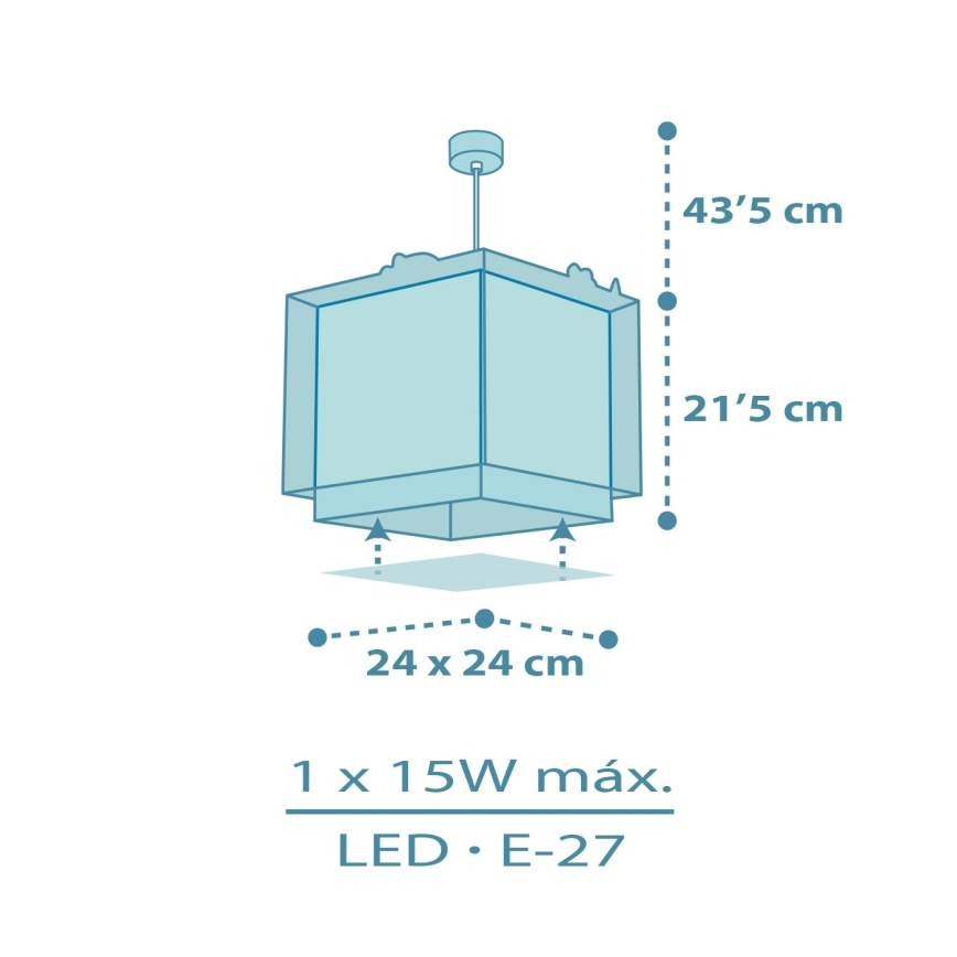Dalber 63452 - Детски полилей BABY DINOS 1xE27/15W/230V пъстроцветен