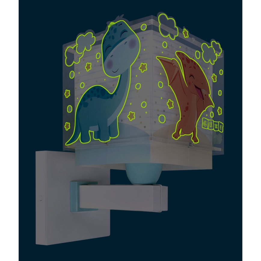 Dalber 63459 - Детска стенна лампа BABY DINOS 1xE27/15W/230V пъстроцветна