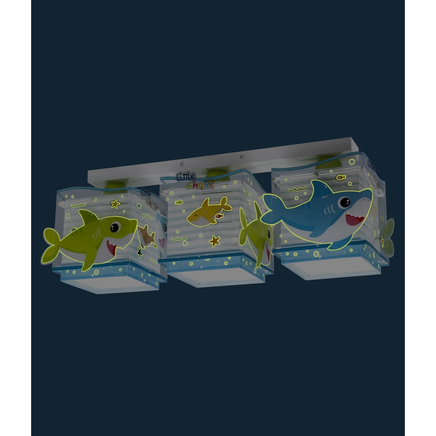 Dalber 63473 - Детска лампа BABY SHARK 3xE27/60W/230V