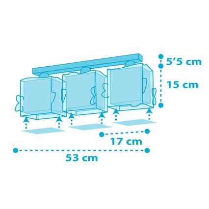 Dalber 63473 - Детска лампа BABY SHARK 3xE27/60W/230V