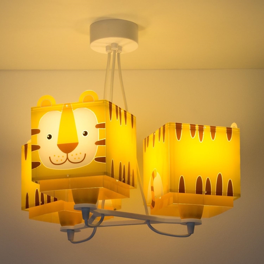 Dalber 64567 - Детски полилей LITTLE TIGER 3xE27 / 60W / 230V