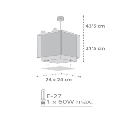 Dalber 64572 - Детски полилей LITTLE TEDDY 1xE27 / 60W / 230V