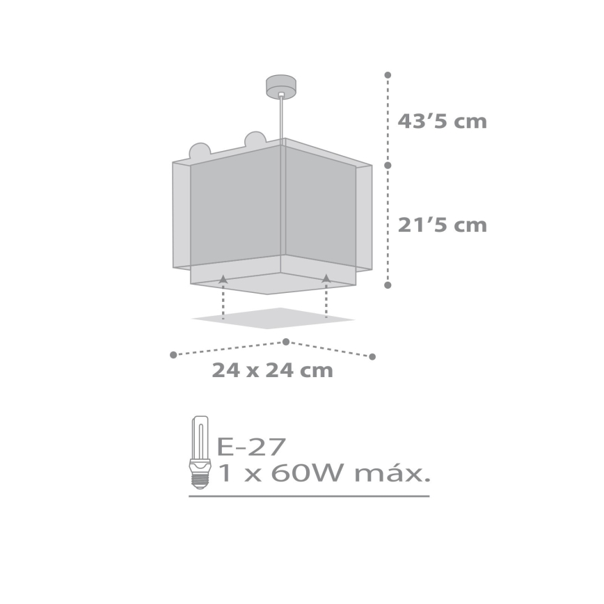 Dalber 64572 - Детски полилей LITTLE TEDDY 1xE27 / 60W / 230V