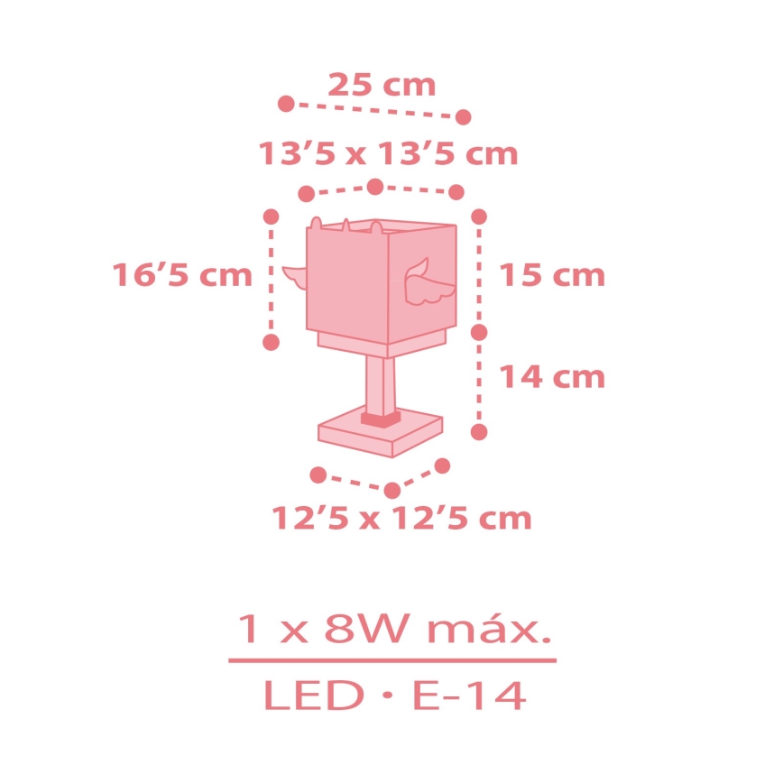 Dalber 64591 - Детска малка лампа LITTLE UNICORN 1xE14/8W/230V
