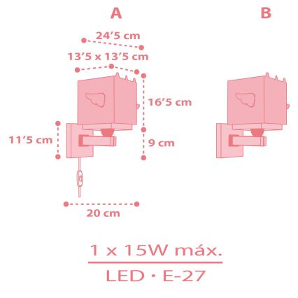 Dalber 64599 - Детски аплик LITTLE UNICORN 1xE27/15W/230V