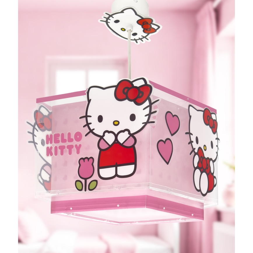 Dalber 73262 - Детски полилей HELLO KITTY 1xE27/15W/230V розов