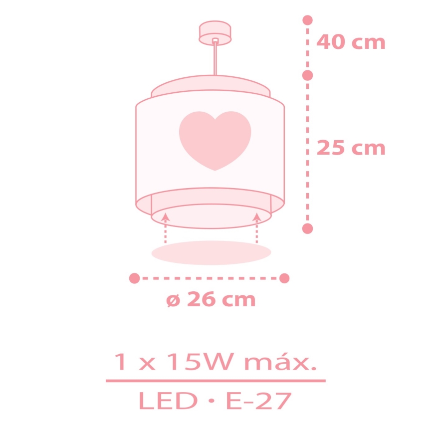 Dalber 76012S - Детски полилей BABY DREAMS 1xE27/15W/230V розов
