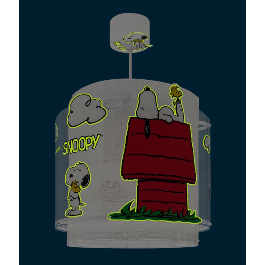 Dalber 76302 - Детски полилей SNOOPY 1xE27/15W/230V бял/червен