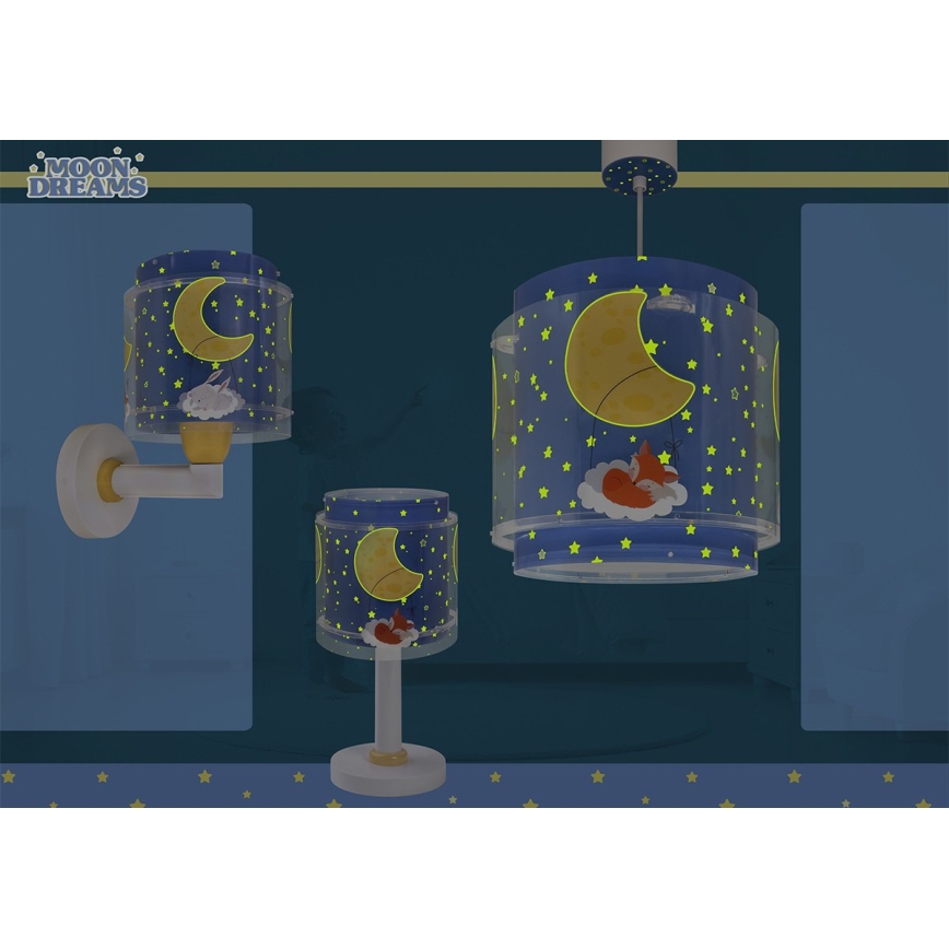 Dalber 76632 - Детски полилей MOON DREAMS 1xE27/15W/230V син