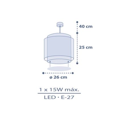 Dalber 76632 - Детски полилей MOON DREAMS 1xE27/15W/230V син