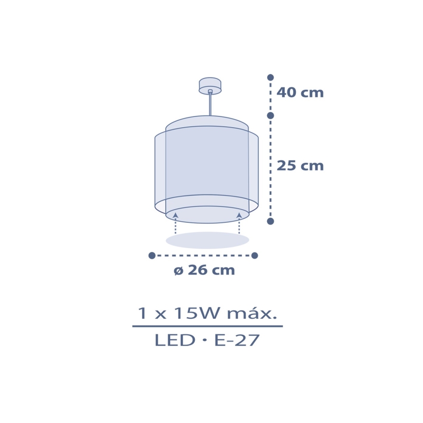 Dalber 76632 - Детски полилей MOON DREAMS 1xE27/15W/230V син