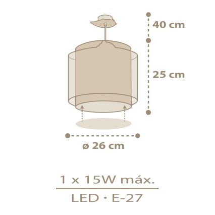Dalber 76872 - Детски полилей BABY CHICK 1xE27/15W/230V