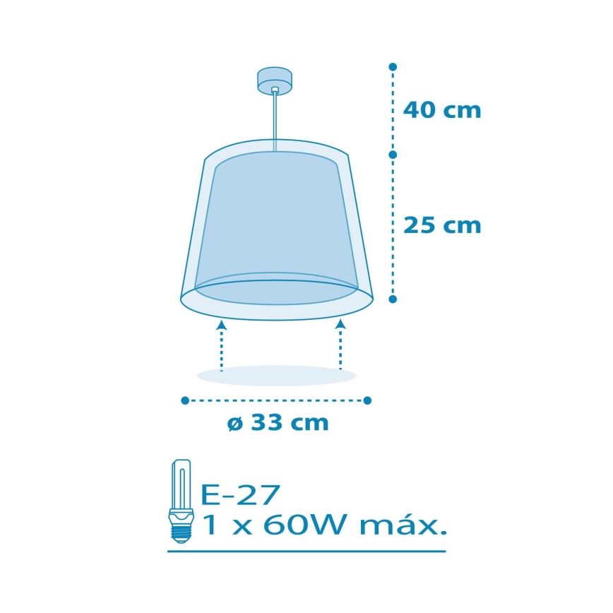 Dalber 81192T - Детски полилей LIGHT FEELING 1xE27 / 60W / 230V