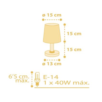 Dalber 82211A - Детска лампа STAR LIGHT 1xE14/40W/230V жълта