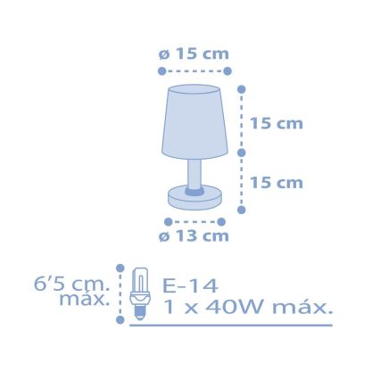 Dalber 82211T - Детска лампа STAR LIGHT 1xE14/40W/230V синя