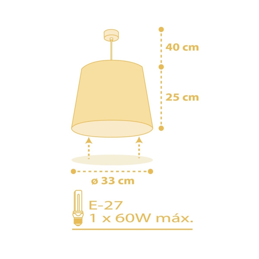 Dalber 82212A - Детски полилей STAR LIGHT 1xE27/60W/230V жълт