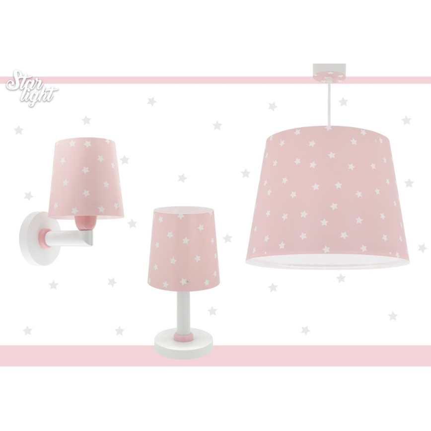 Dalber 82212S - Детски полилей STAR LIGHT 1xE27/60W/230V розов
