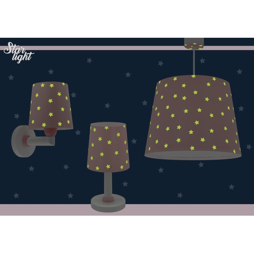 Dalber 82212S - Детски полилей STAR LIGHT 1xE27/60W/230V розов