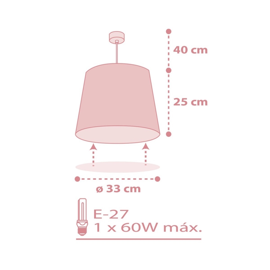 Dalber 82212S - Детски полилей STAR LIGHT 1xE27/60W/230V розов