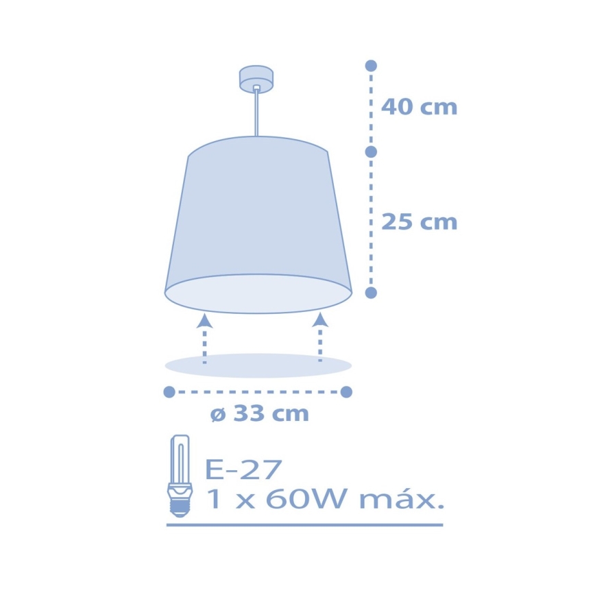 Dalber 82212T - Детски полилей STAR LIGHT 1xE27/60W/230V син