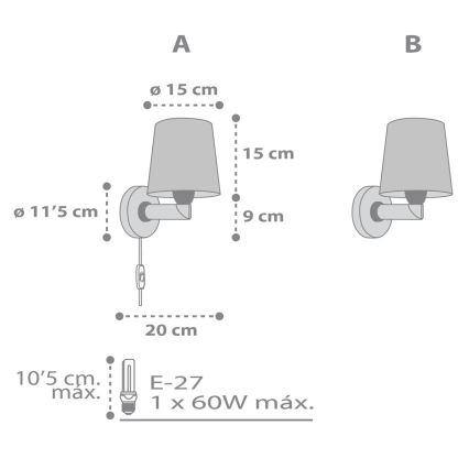 Dalber 82219B - Детски аплик STAR LIGHT 1xE27/60W/230V бял