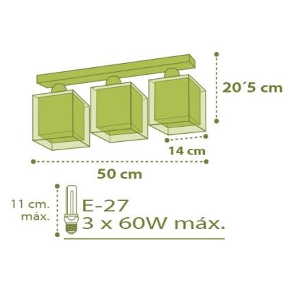 Dalber D-11673 - Детскo Лампа за таван MY SWEET HOME 3xE27/60W/230V