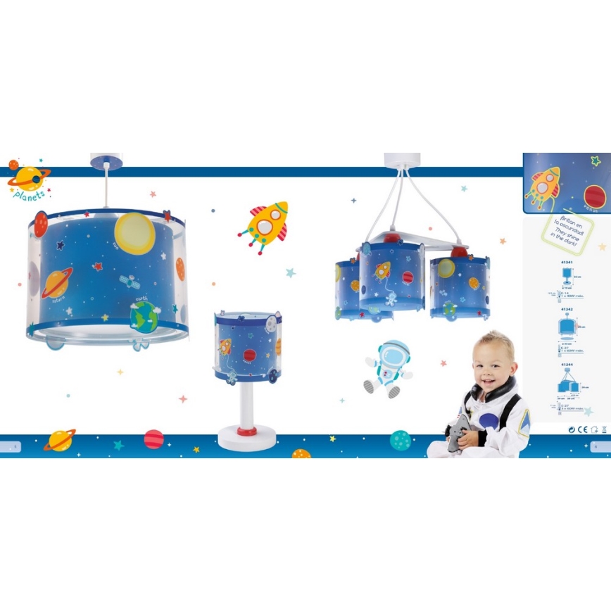 Dalber D-41341 - Детска настолна лампа PLANETS 1xE14/40W/230V