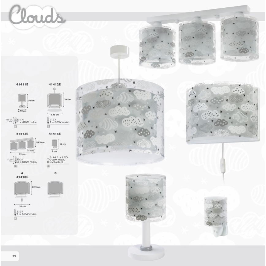 Dalber D-41415E - LED лампа за контакт CLOUDS 1xE14/0,3W/230V