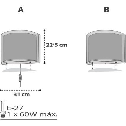 Dalber D-41418E - Детскo Стенна лампа CLOUDS 1xE27/60W/230V