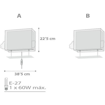 Dalber D-63538 - Детскo Стенна лампа TRAIN 1xE27/60W/230V