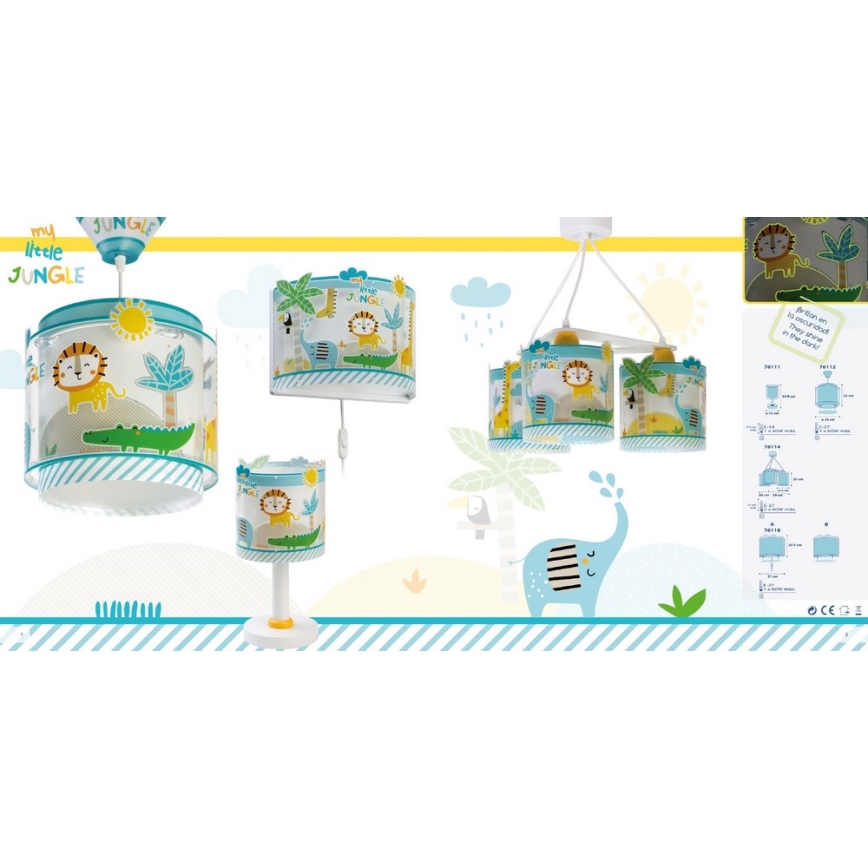 Dalber D-76111 - Детска лампа MY LITTLE JUNGLE 1xE14/8W/230V